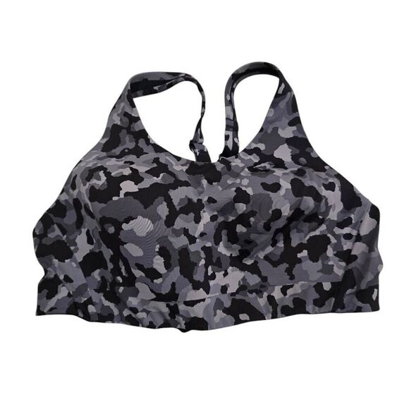 Athleta Women's 36B Gray Camo Soft Touch Racerback Advance Sports Bra - Picture 2 of 6